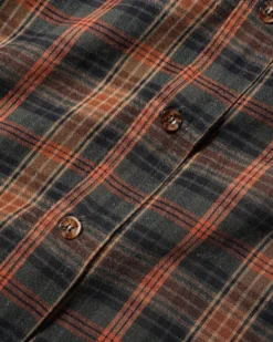 Harmony Plaid L/S Shirt, Moss / Bark -Men Clothing Sales HarmonyPlaidLongsleeveShirtClose2