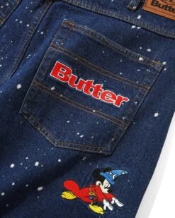 Sorcerer Baggy Denim Shorts, Dark Indigo Bleach Splatter -Men Clothing Sales SorcererBaggyDenimShortsDarkIndigoBleachSplatter3