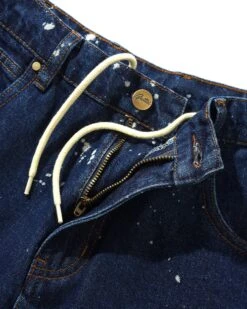 Sorcerer Baggy Denim Shorts, Dark Indigo Bleach Splatter -Men Clothing Sales SorcererBaggyDenimShortsDarkIndigoBleachSplatter52